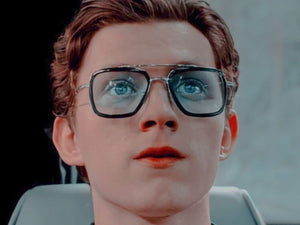 Peter Parker Tom Holland wearing glasses