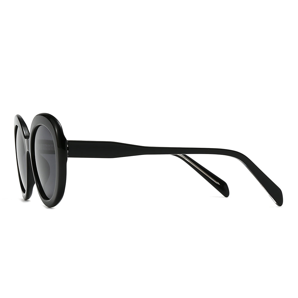 Round Retro Cat-Eye Tinted Sunglasses