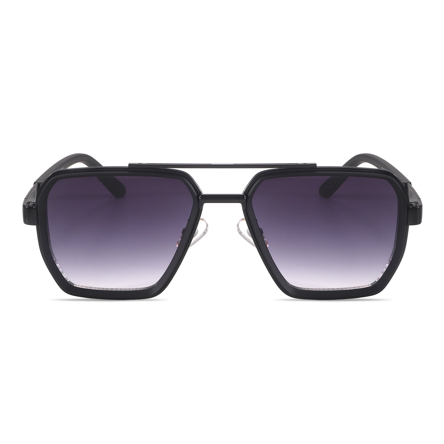Black acetate aviator tinted sunglasses