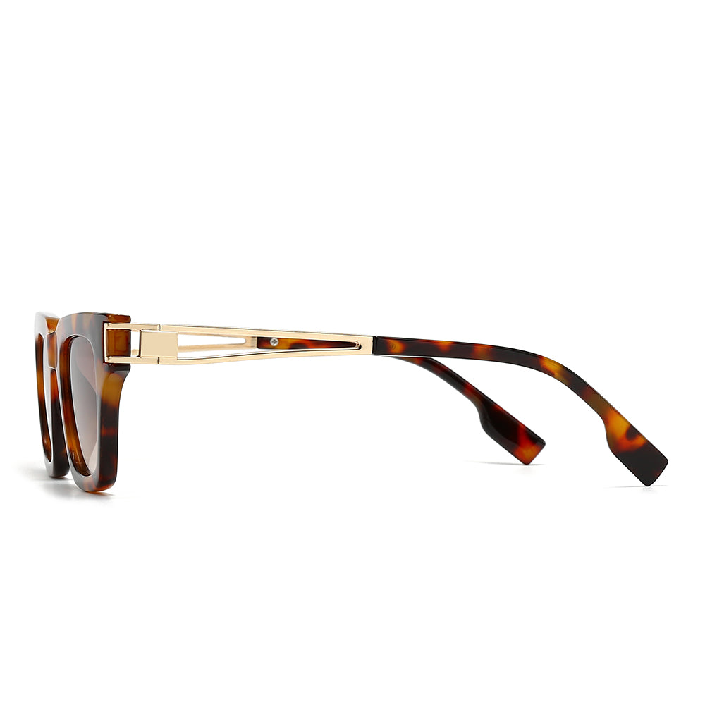 Classic metal rectangular tinted sunglasses