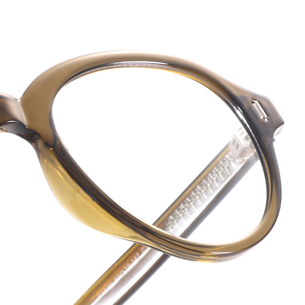 Dollger Olive Green Acetate Round Eyeglasses
