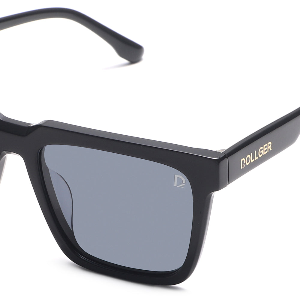 Dollger Black Stylish Square  Tinted Sunglasses