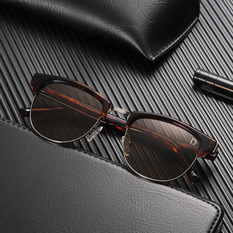 Dollger Tortoise Browline Retro-Vintage Lightweight Tinted Sunglasses - MyDollger