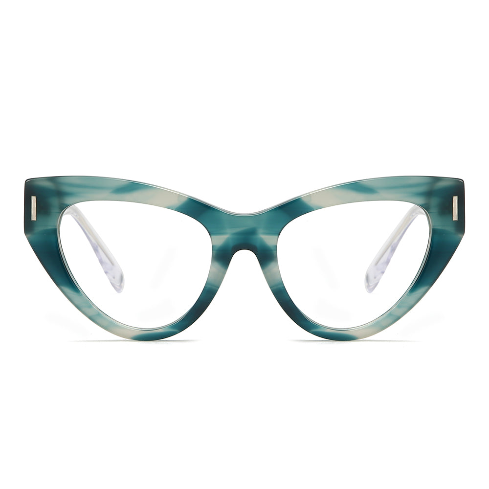 Dollger Cat Eye Ivory Turquoise Eyeglasses
