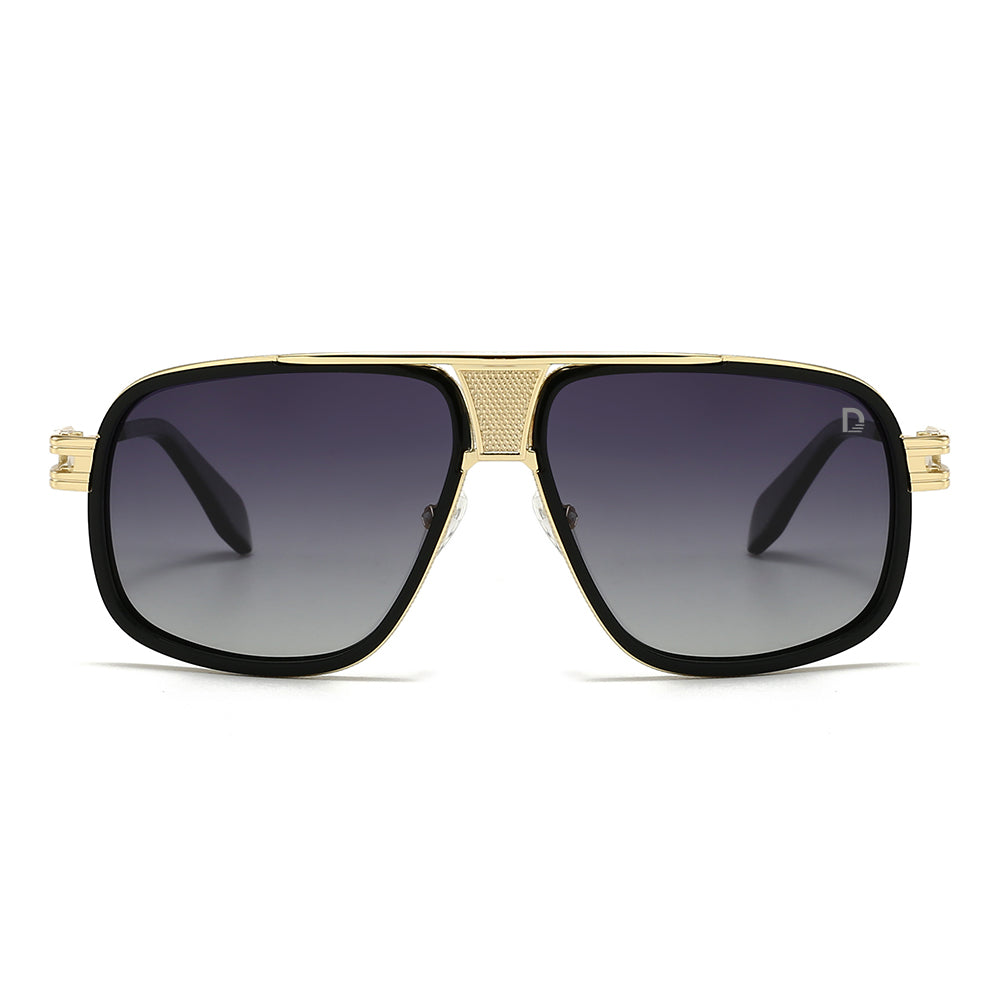 Dollger Aviator Square Black Grey Sunglasses