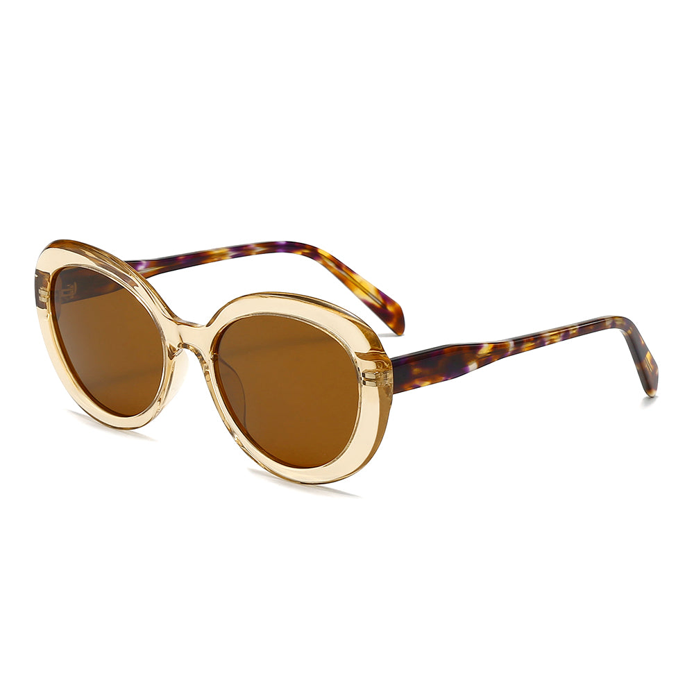 Round Retro Cat-Eye Tinted Sunglasses - MyDollger