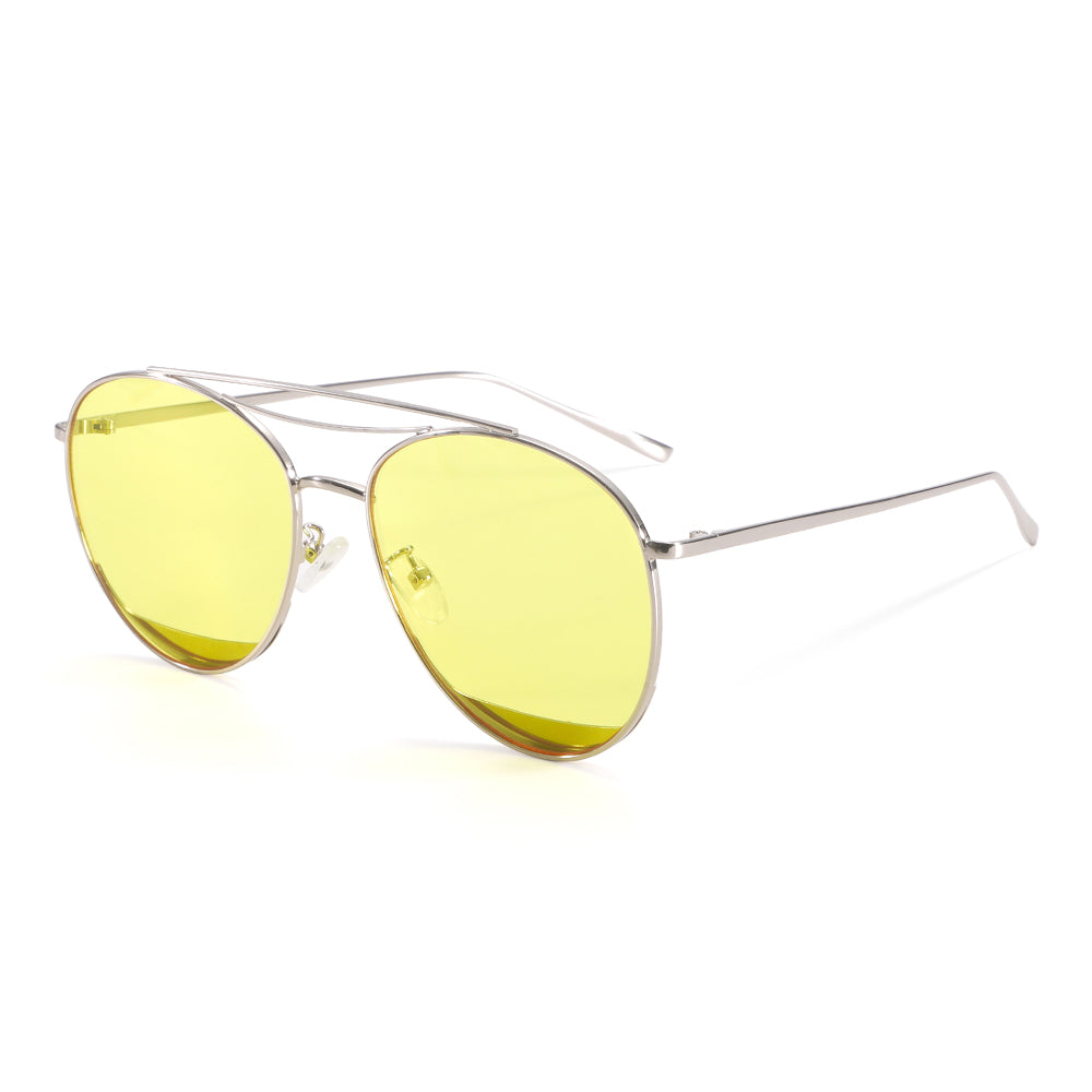Dollger Polished Silver Aviator Sunglasses