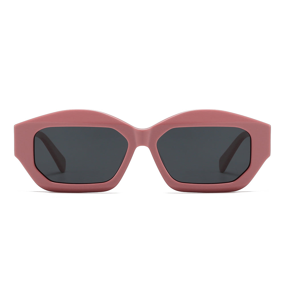 Vintage patchwork acetate polygonal cat-eye sunglasses