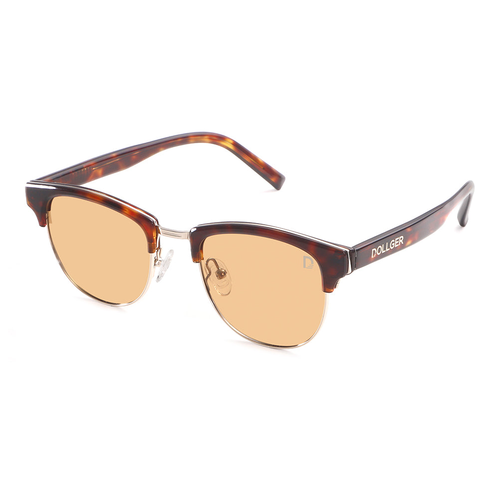 Dollger Tortoise Browline Retro-Vintage Lightweight Tinted Sunglasses