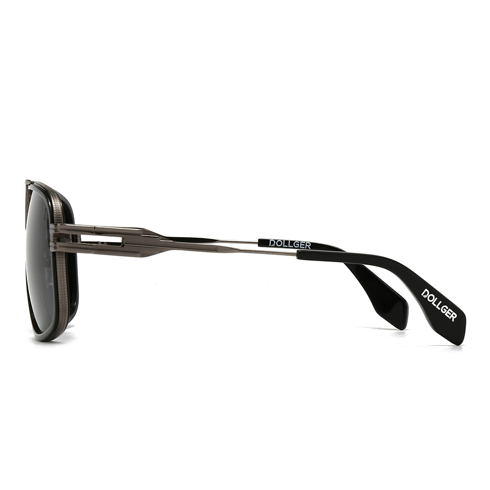 Dollger Aviator Square Black Grey Sunglasses