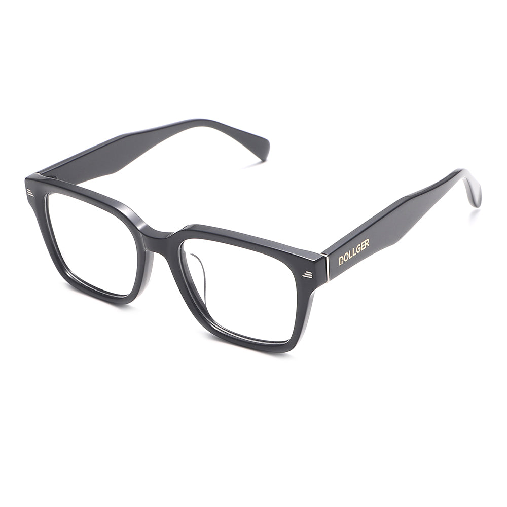 Dollger Black Acetate Square Tinted Eyeglasses