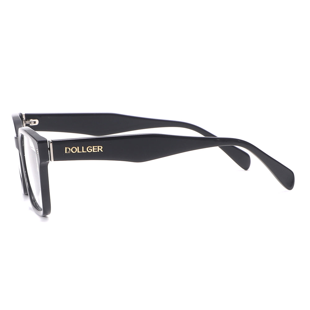 Dollger Black Acetate Square Tinted Eyeglasses
