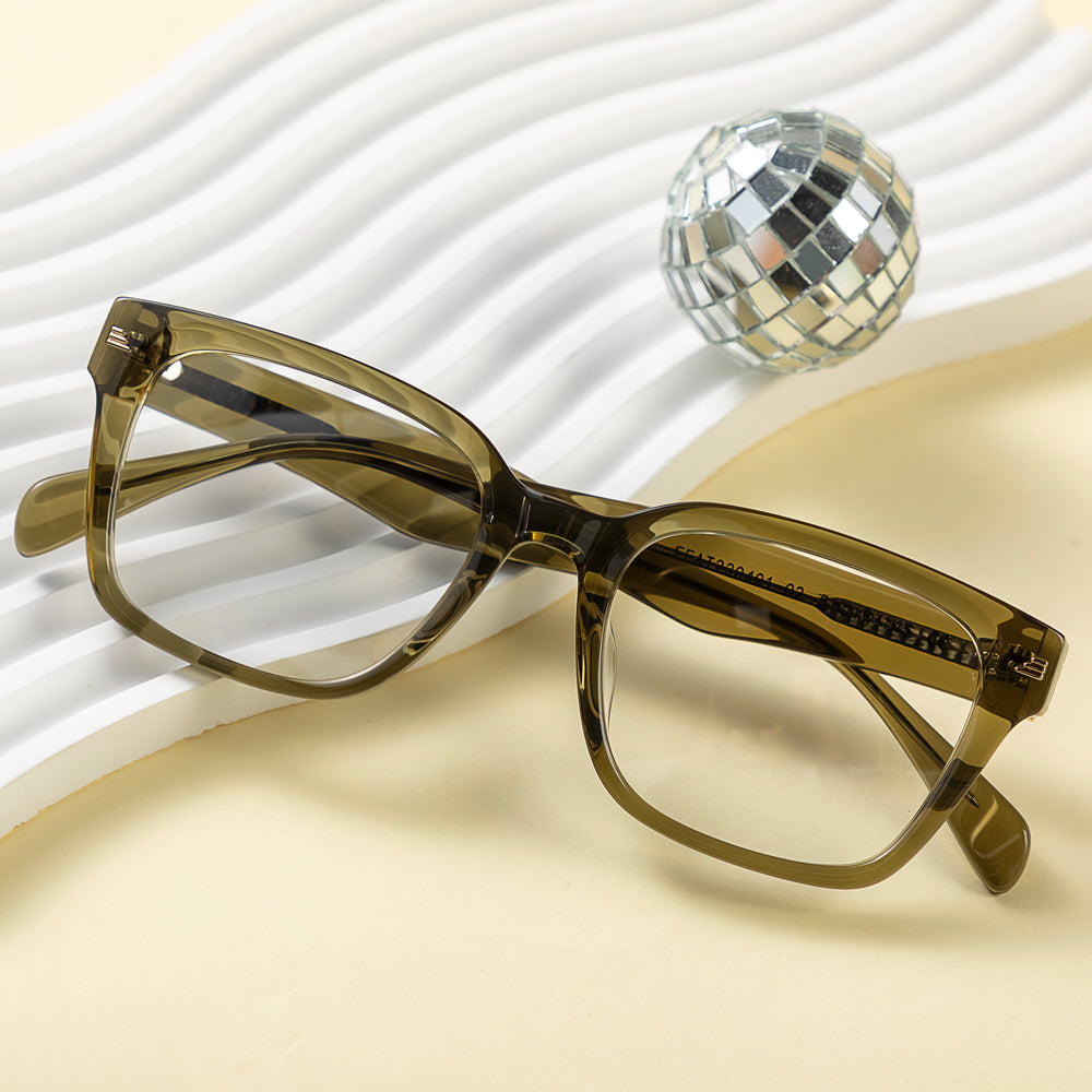 Dollger Black Acetate Square Tinted Eyeglasses - MyDollger