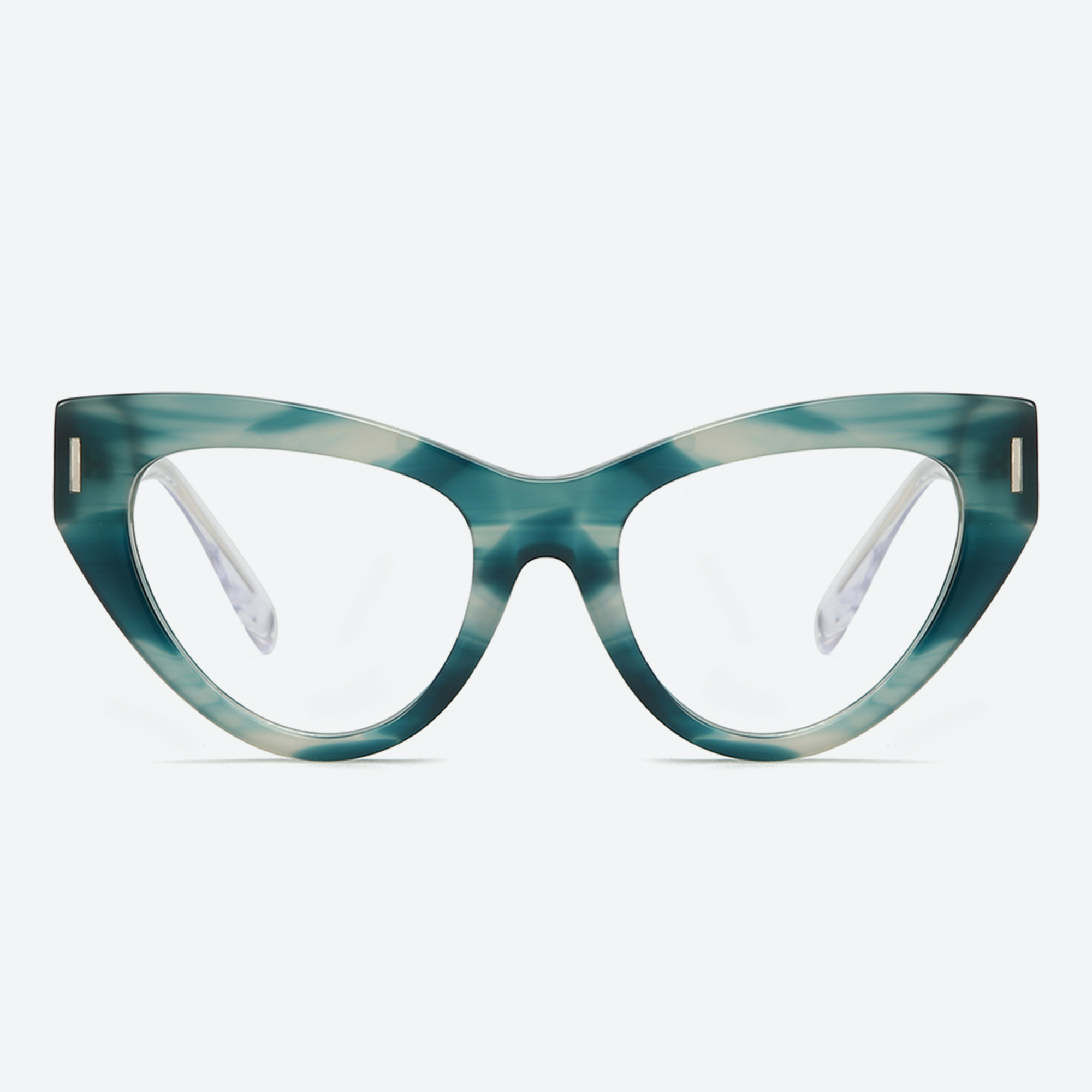 Green tortoise glasses frames/clear lens